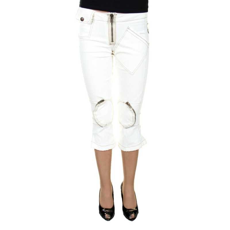 KING'S JEANS WHITE WOMEN'S FISH PANTS