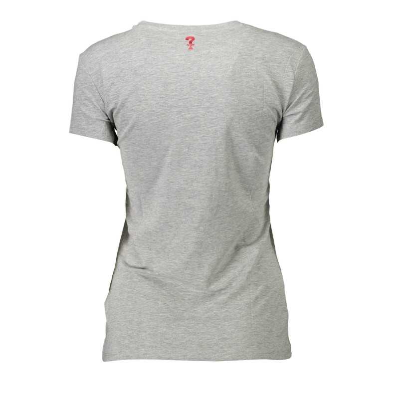 GUESS JEANS T-SHIRT MANICHE CORTE DONNA GRIGIO