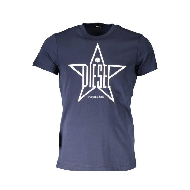 DIESEL MEN'S SHORT SLEEVE T-SHIRT BLUE