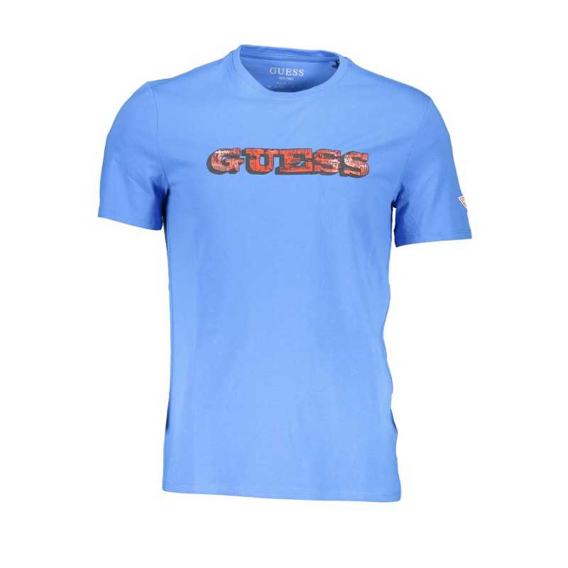 GUESS JEANS MEN'S SHORT SLEEVED T-SHIRT BLUE