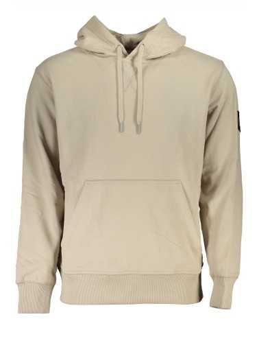 CALVIN KLEIN MEN'S BEIGE ZIPLESS SWEATSHIRT