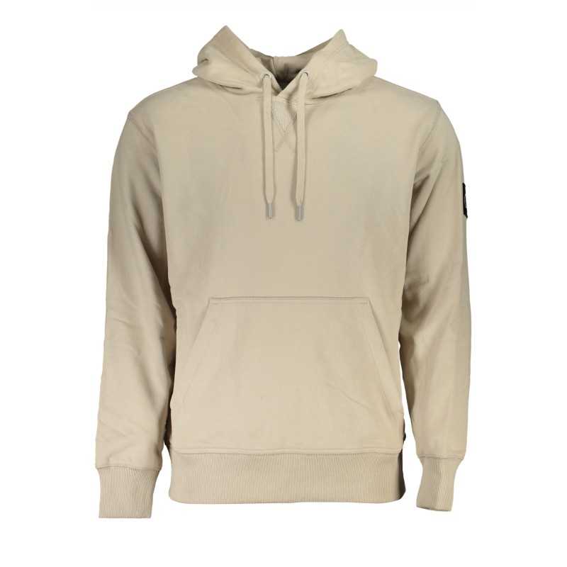 CALVIN KLEIN MEN'S BEIGE ZIPLESS SWEATSHIRT