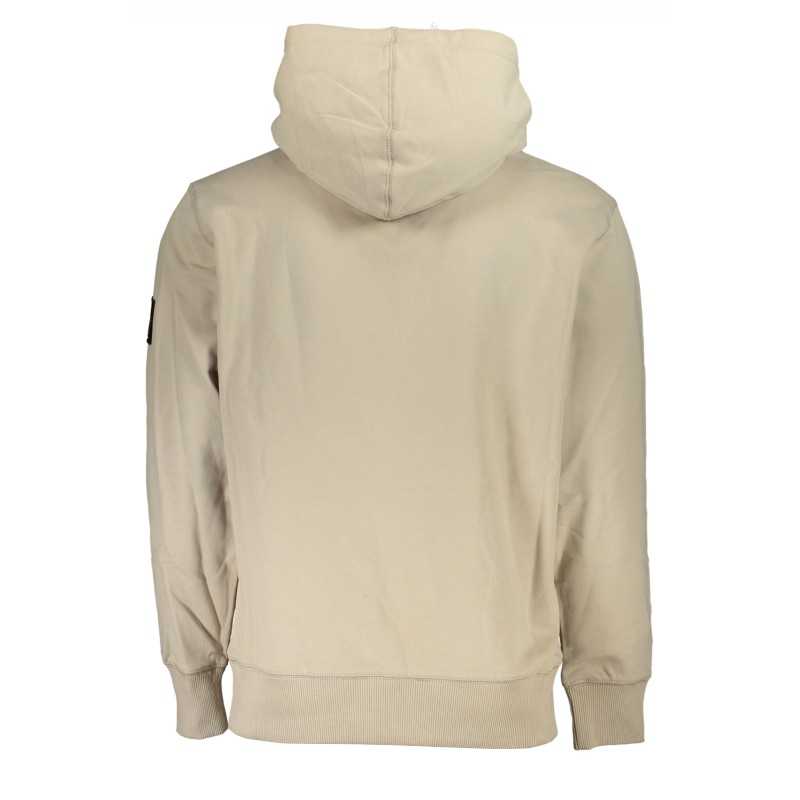 CALVIN KLEIN MEN'S BEIGE ZIPLESS SWEATSHIRT