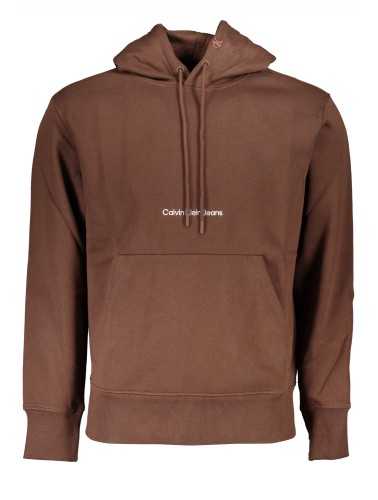 CALVIN KLEIN MEN'S BROWN ZIPLESS SWEATSHIRT