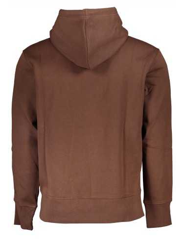 CALVIN KLEIN MEN'S BROWN ZIPLESS SWEATSHIRT