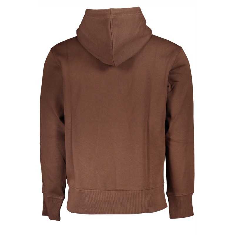 CALVIN KLEIN MEN'S BROWN ZIPLESS SWEATSHIRT