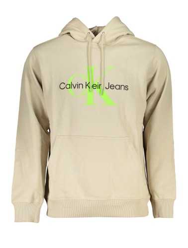 CALVIN KLEIN MEN'S BEIGE ZIPLESS SWEATSHIRT