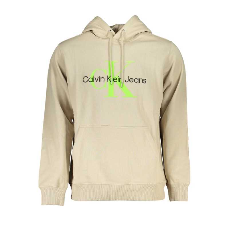 CALVIN KLEIN MEN'S BEIGE ZIPLESS SWEATSHIRT