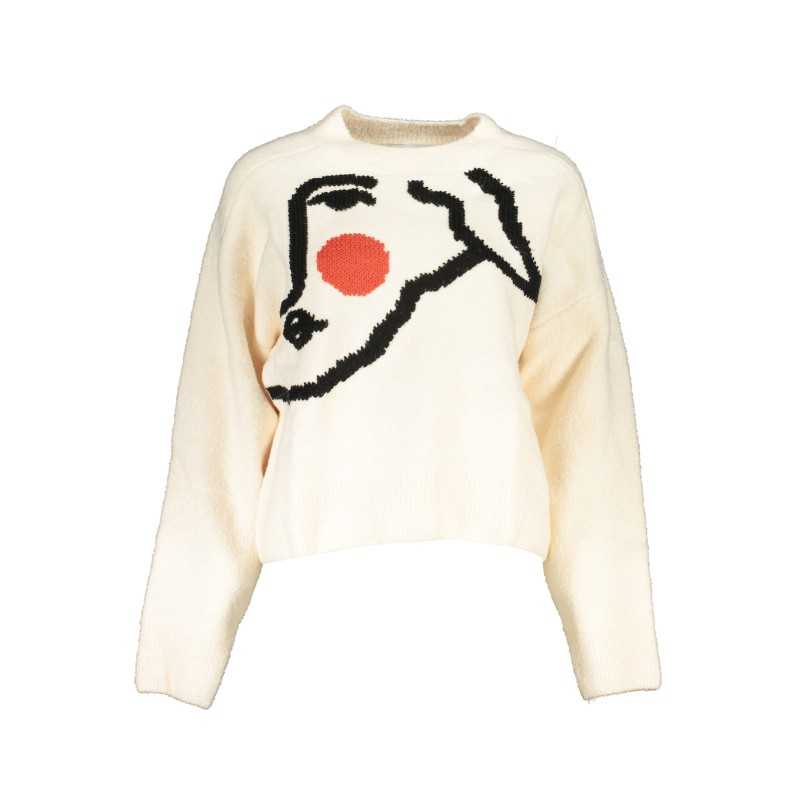 DESIGUAL WHITE WOMEN'S SWEATER