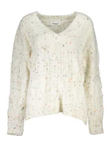 DESIGUAL WHITE WOMEN'S SWEATER