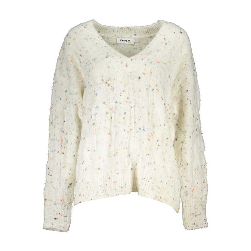 DESIGUAL WHITE WOMEN'S SWEATER