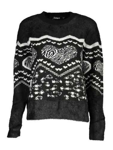 DESIGUAL BLACK WOMEN'S SWEATER