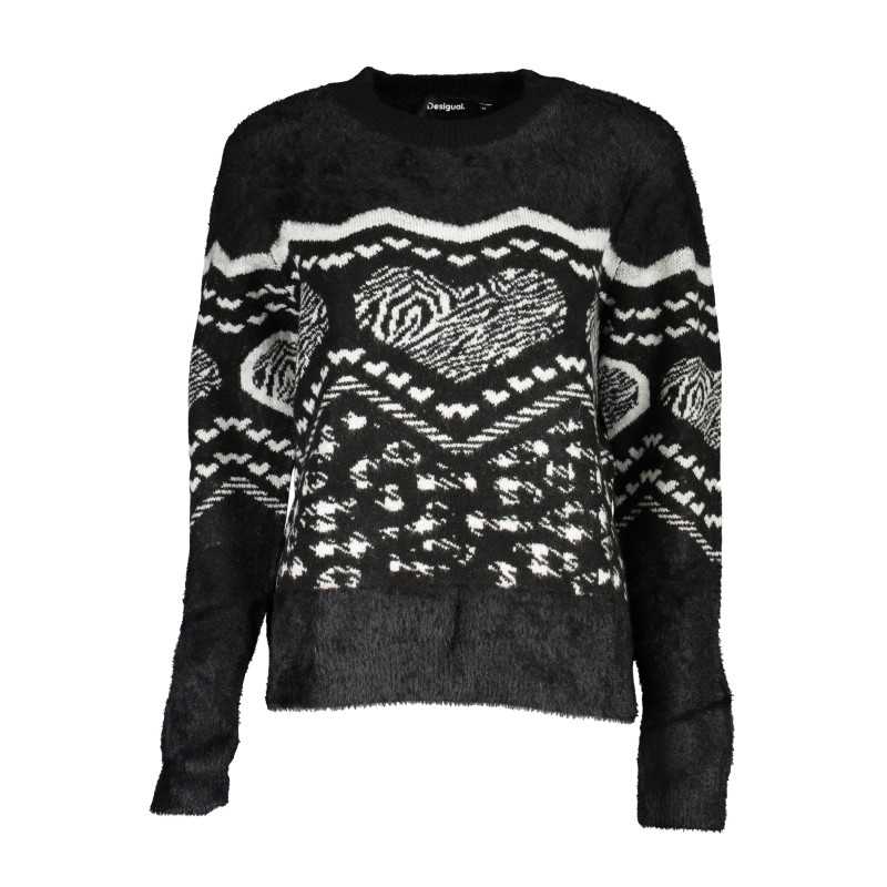 DESIGUAL BLACK WOMEN'S SWEATER