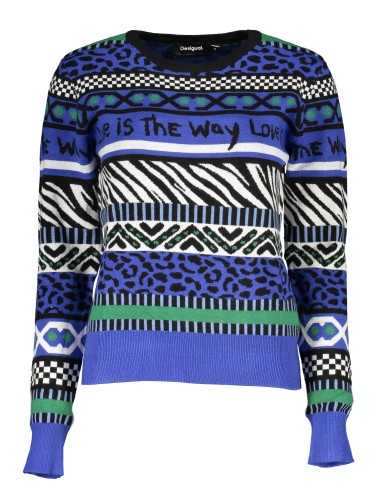 DESIGUAL WOMEN'S BLUE SWEATER