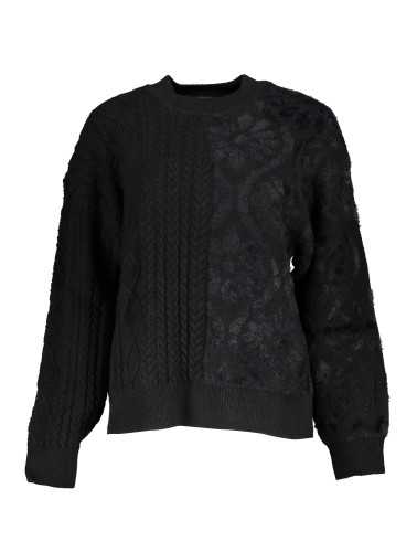 DESIGUAL BLACK WOMEN'S SWEATER