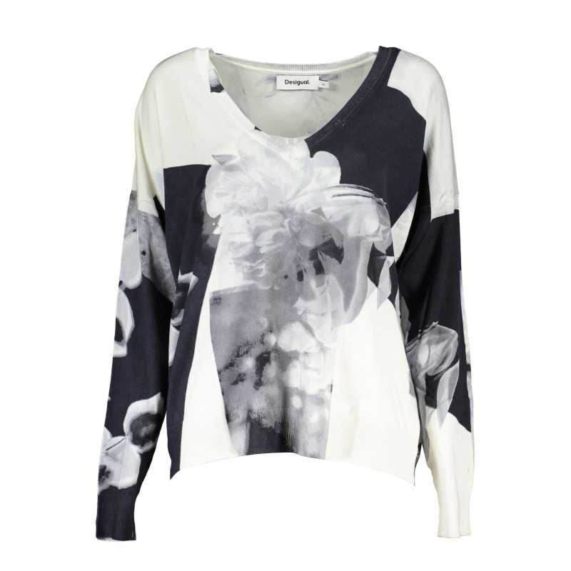 DESIGUAL MAGLIA DONNA BIANCO