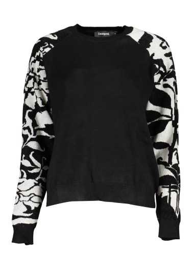 DESIGUAL BLACK WOMEN'S SWEATER