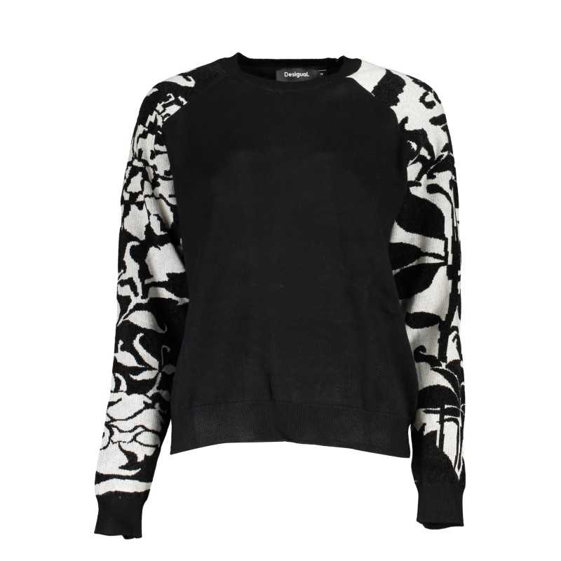 DESIGUAL BLACK WOMEN'S SWEATER