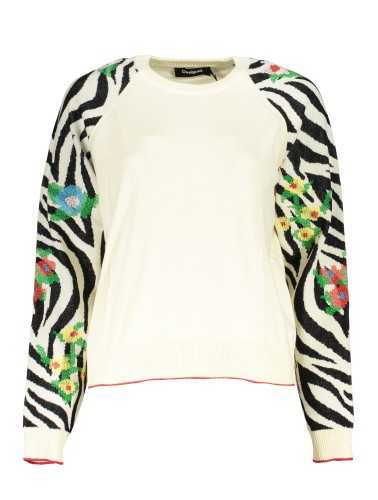 DESIGUAL WHITE WOMEN'S SWEATER