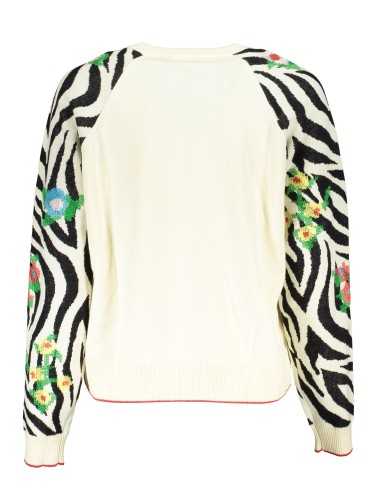 DESIGUAL WHITE WOMEN'S SWEATER