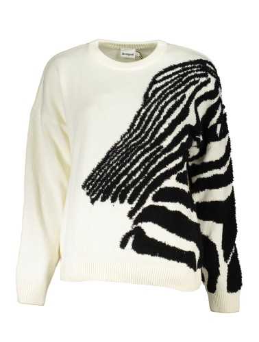 DESIGUAL WHITE WOMEN'S SWEATER