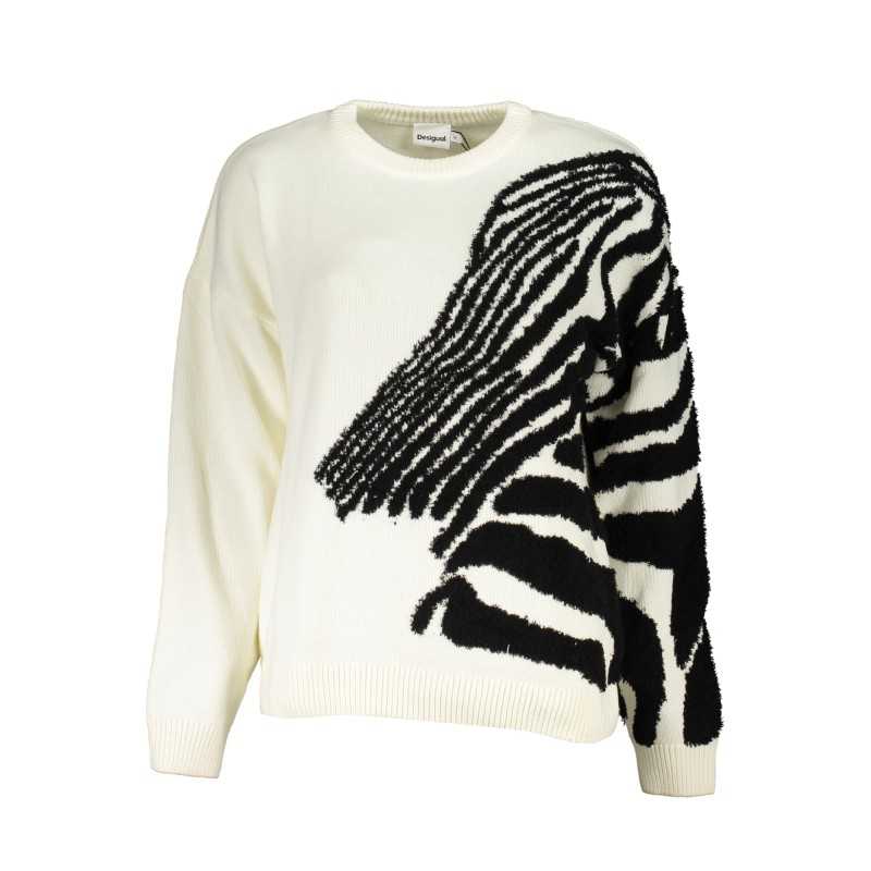 DESIGUAL WHITE WOMEN'S SWEATER