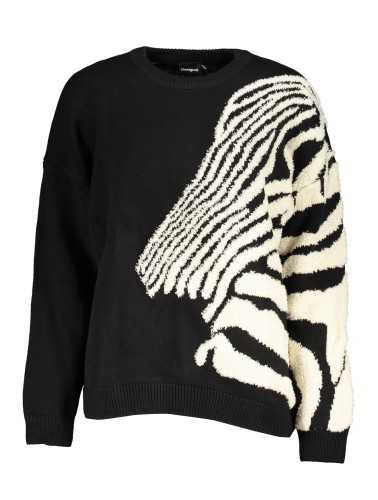 DESIGUAL BLACK WOMEN'S SWEATER