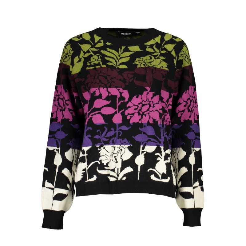 DESIGUAL BLACK WOMEN'S SWEATER