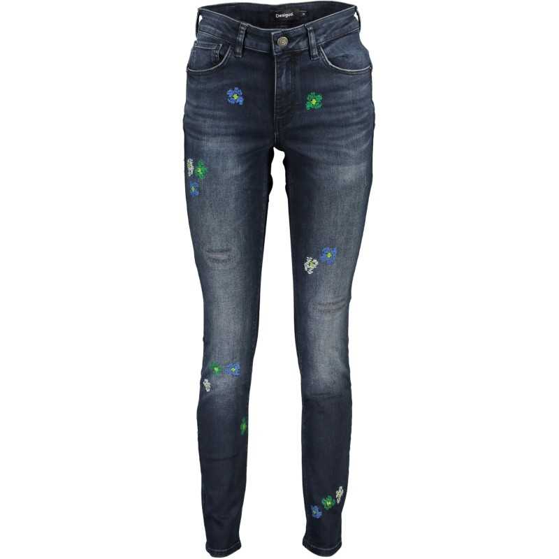 DESIGUAL WOMEN'S DENIM JEANS BLUE