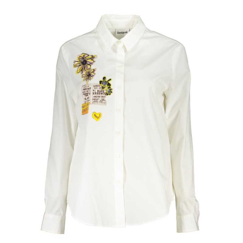 DESIGUAL WOMEN'S LONG SLEEVE SHIRT WHITE