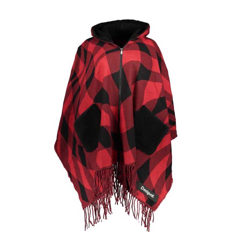 DESIGUAL RED WOMEN'S PONCHO