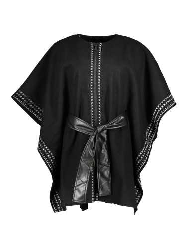 DESIGUAL BLACK WOMEN'S PONCHO