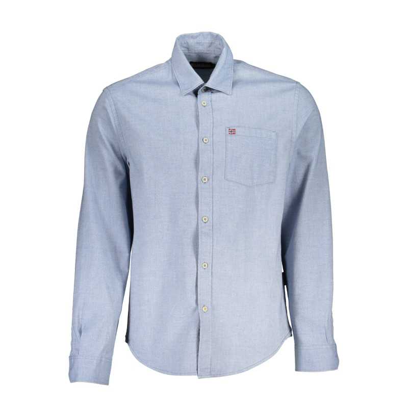 NAPAPIJRI CAMICIA MANICHE LUNGHE UOMO AZZURRO