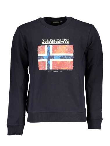 NAPAPIJRI MEN'S BLUE ZIPLESS SWEATSHIRT