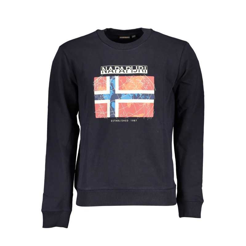 NAPAPIJRI MEN'S BLUE ZIPLESS SWEATSHIRT