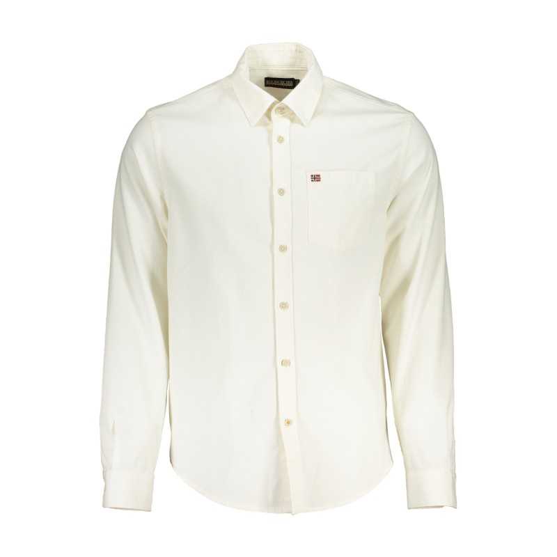 NAPAPIJRI MEN'S WHITE LONG SLEEVE SHIRT