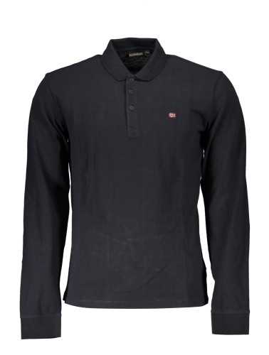 NAPAPIJRI MEN'S BLACK LONG SLEEVED POLO SHIRT