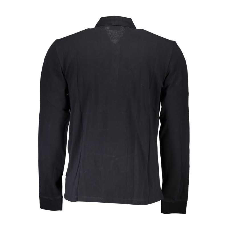 NAPAPIJRI MEN'S BLACK LONG SLEEVED POLO SHIRT