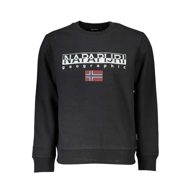 NAPAPIJRI MEN'S BLACK ZIPLESS SWEATSHIRT