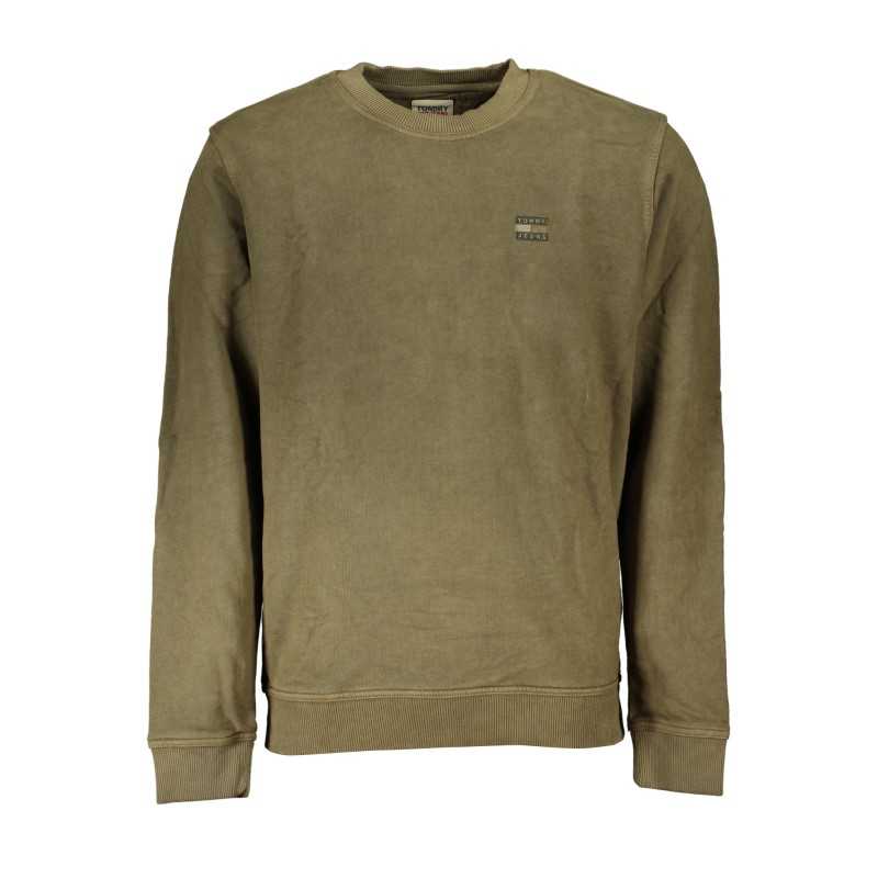 TOMMY HILFIGER MEN'S GREEN ZIPLESS SWEATSHIRT