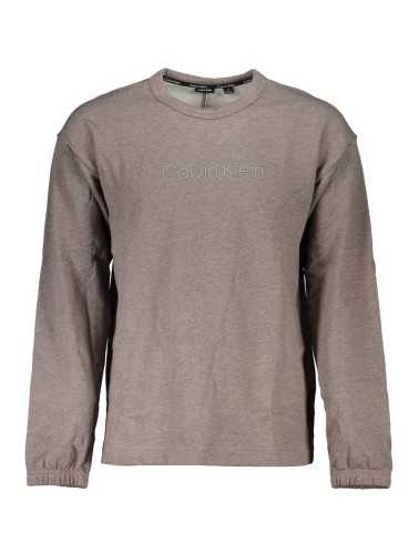 CALVIN KLEIN MEN'S BROWN ZIPLESS SWEATSHIRT