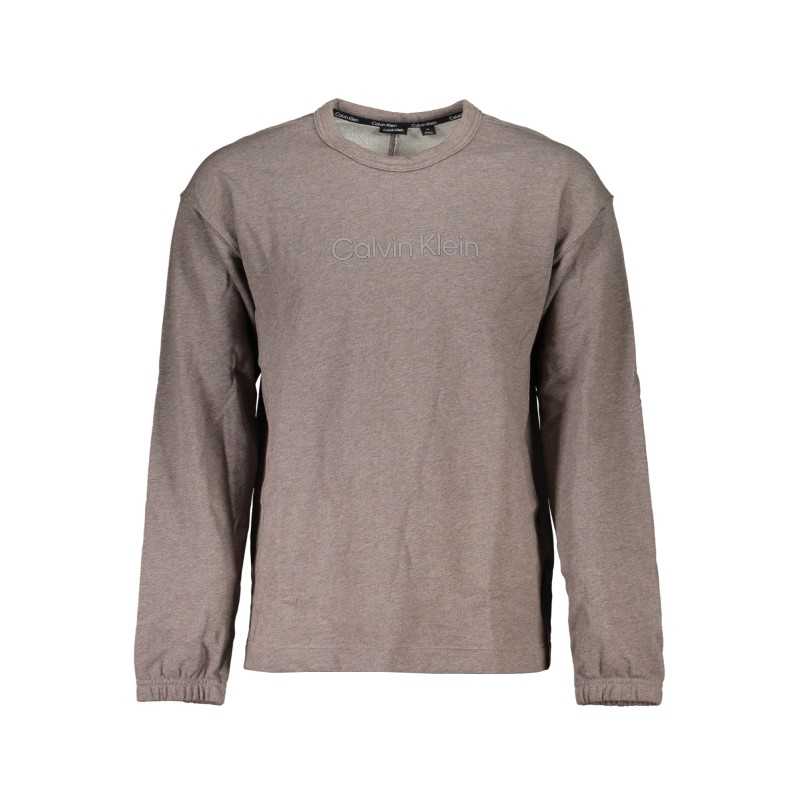 CALVIN KLEIN MEN'S BROWN ZIPLESS SWEATSHIRT