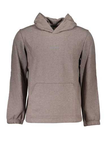 CALVIN KLEIN MEN'S BROWN ZIPLESS SWEATSHIRT