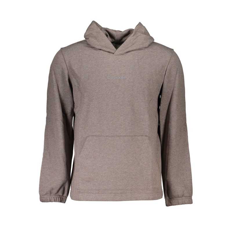 CALVIN KLEIN MEN'S BROWN ZIPLESS SWEATSHIRT