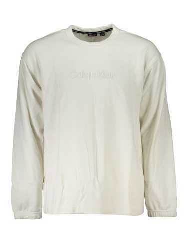 CALVIN KLEIN MEN'S WHITE ZIPLESS SWEATSHIRT