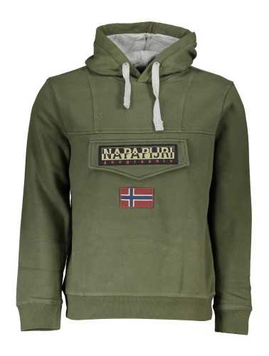 NAPAPIJRI GREEN MEN'S ZIPLESS SWEATSHIRT