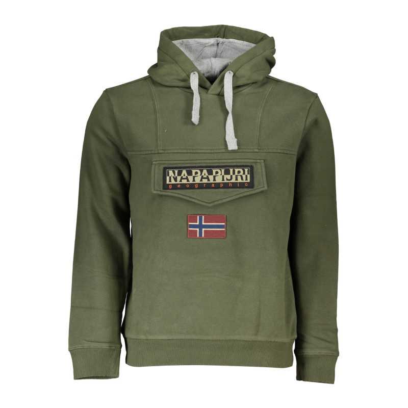 NAPAPIJRI GREEN MEN'S ZIPLESS SWEATSHIRT