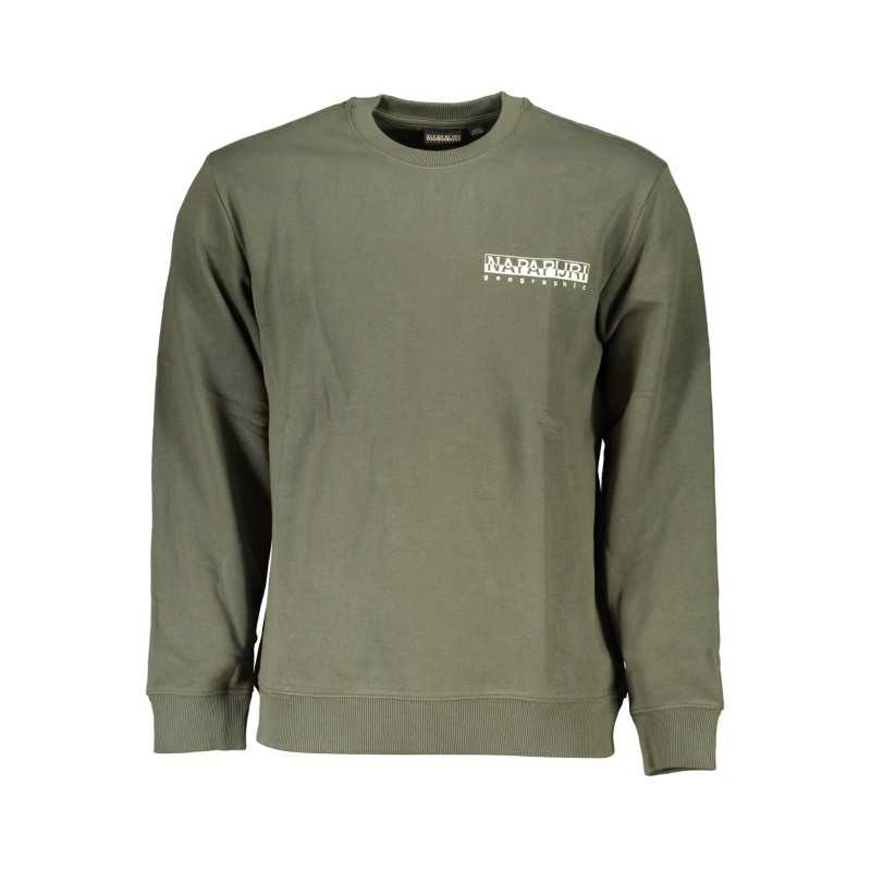 NAPAPIJRI GREEN MEN'S ZIPLESS SWEATSHIRT