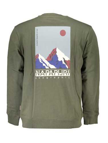 NAPAPIJRI GREEN MEN'S ZIPLESS SWEATSHIRT