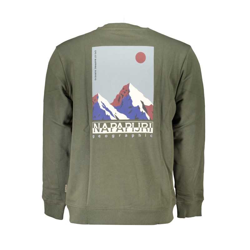 NAPAPIJRI GREEN MEN'S ZIPLESS SWEATSHIRT